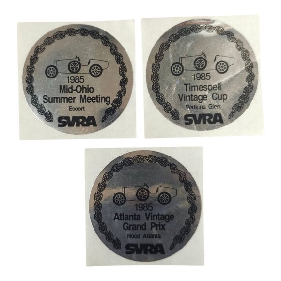 SVRA 1985 Mid Ohio Summer Meeting Timespell Cup Atlanta Grand Prix Sticker Lot - Picture 1 of 10